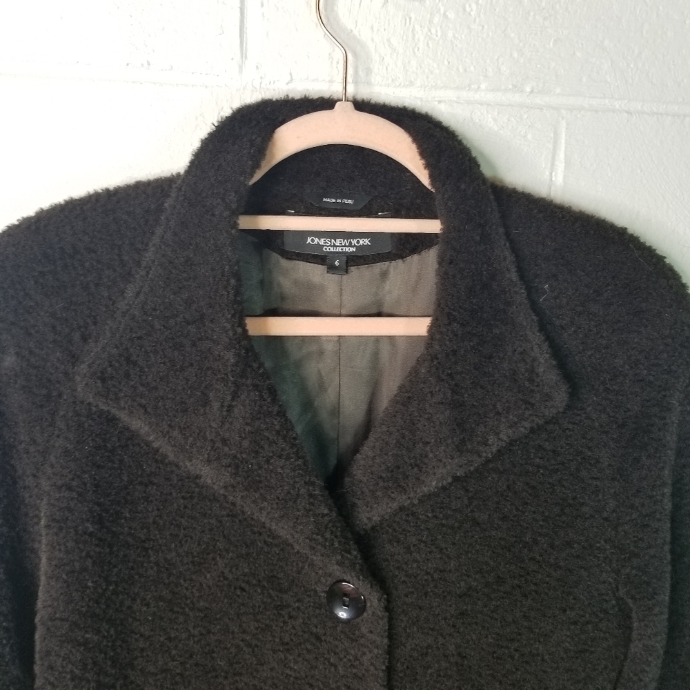Vtg Suri alpaca brown long line coat size 6 - Picture 10 of 11